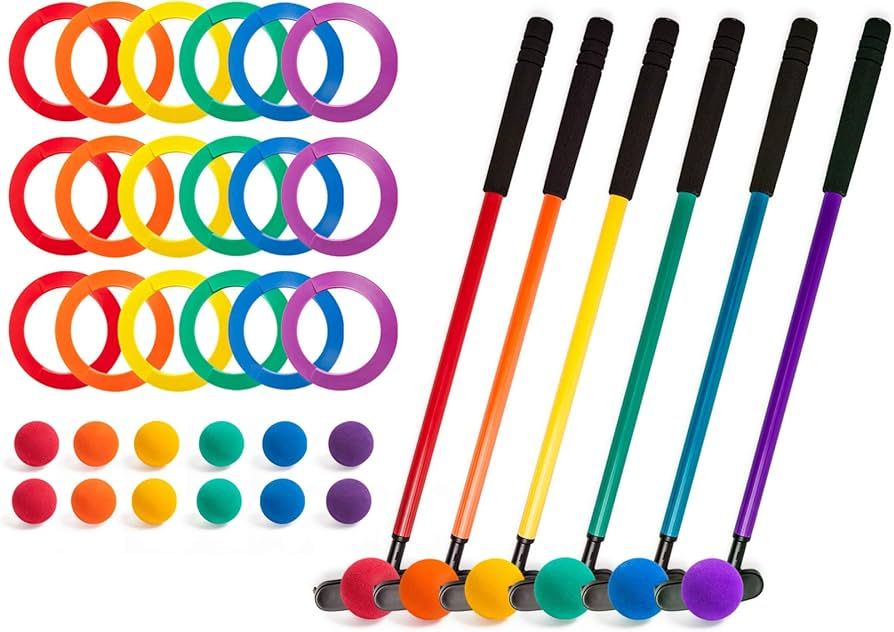 Champion Sports Mini Golf Clubs: Multi Colored Putt Putt Miniature Golfing Set for Kids - 6 Putte... | Amazon (US)