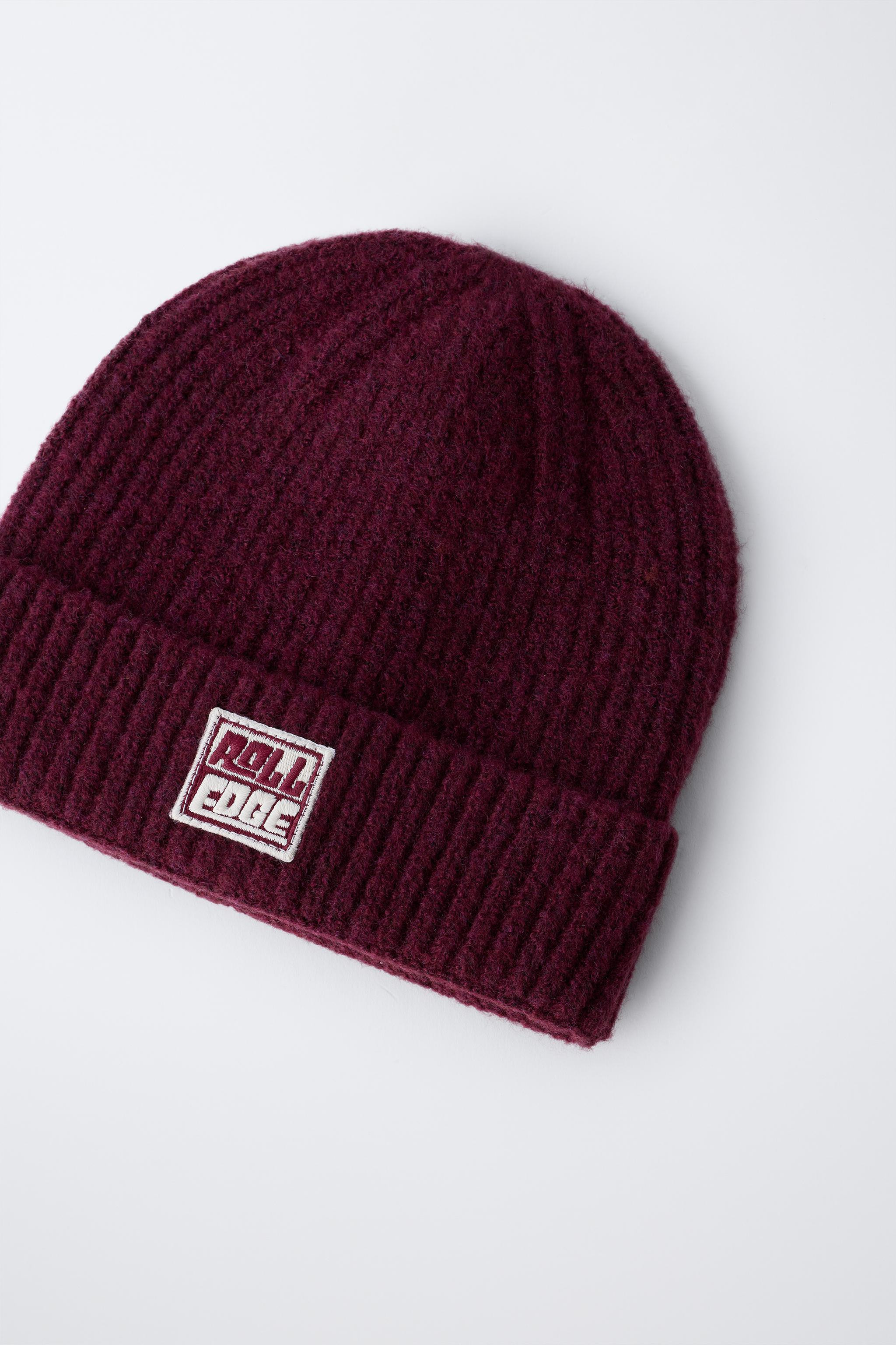 KNIT BEANIE WITH LABEL | Zara UK