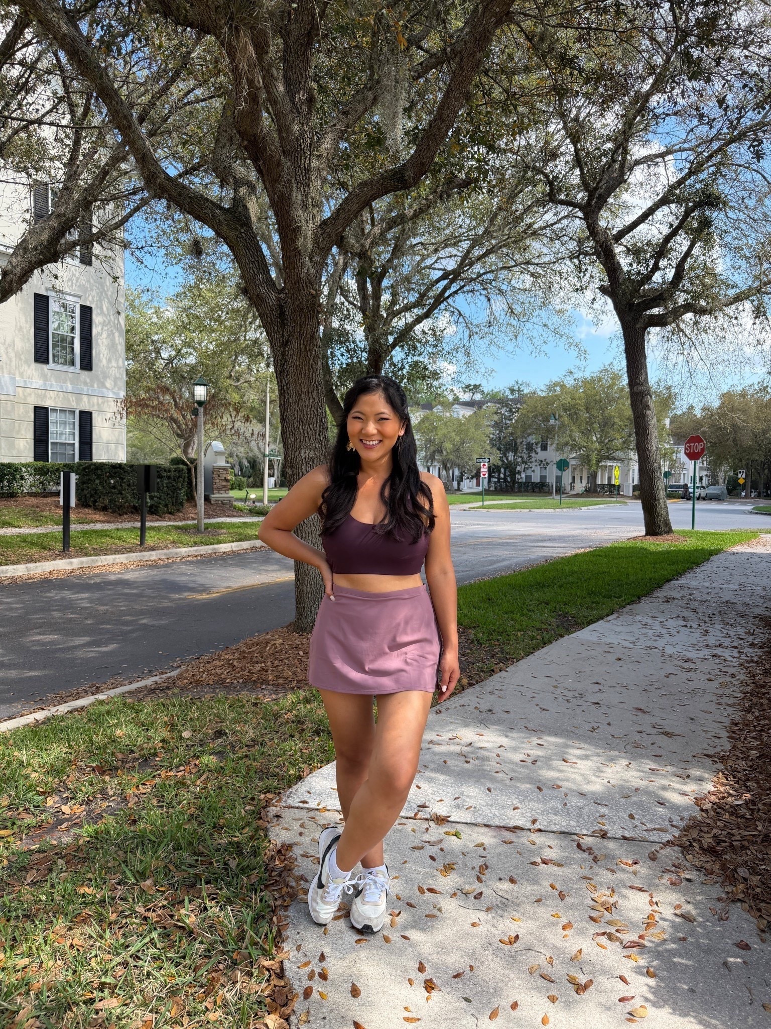 @Fabletics Fabletics Principal Low Impact Bra wearing size large. Everyday Bomber Jacket wearing size medium. PureLuxe Classic Mini Skirt wearing size medium. 


