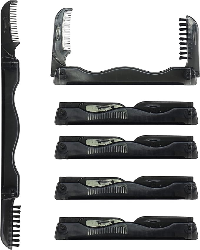 Iconikal Folding Pocket Eyebrow Brush & Comb Tool, Black, 6-Pack | Amazon (US)