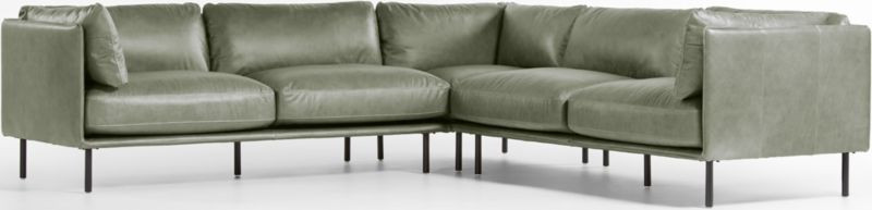 Wells Fern Leather 3-Piece L-Shaped Sectional + Reviews | Crate & Barrel | Crate & Barrel