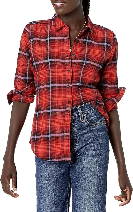 Goodthreads Women's Brushed Flannel Drop-Shoulder Long-Sleeve Shirt | Amazon (US)