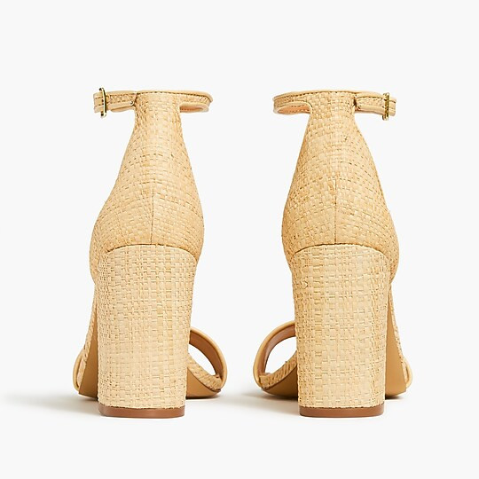 Raffia block-heel sandals | J.Crew Factory