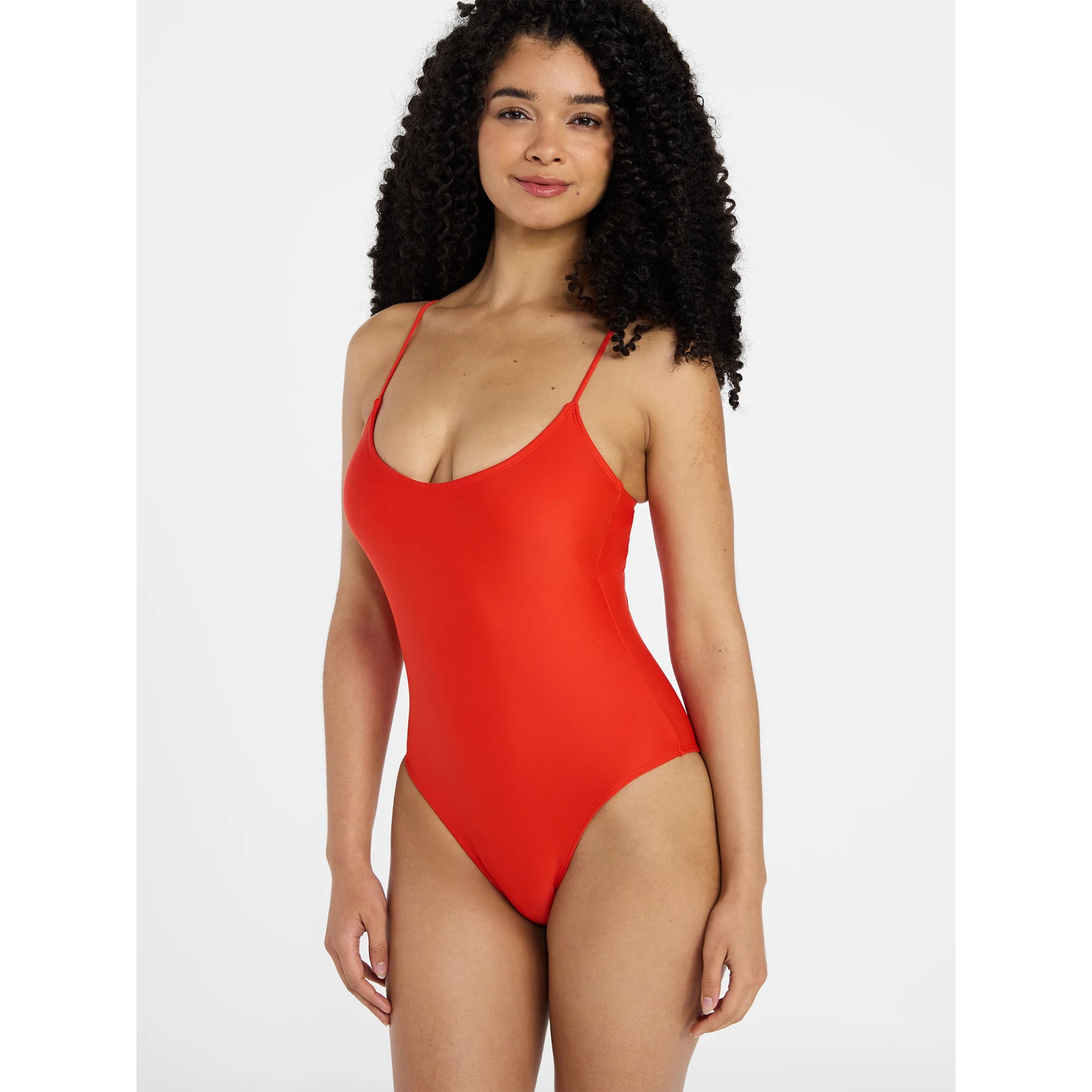 No Boundaries Essentials Scoop Neck One-Piece Swimsuit, Women’s XXS-XXL | Walmart (US)