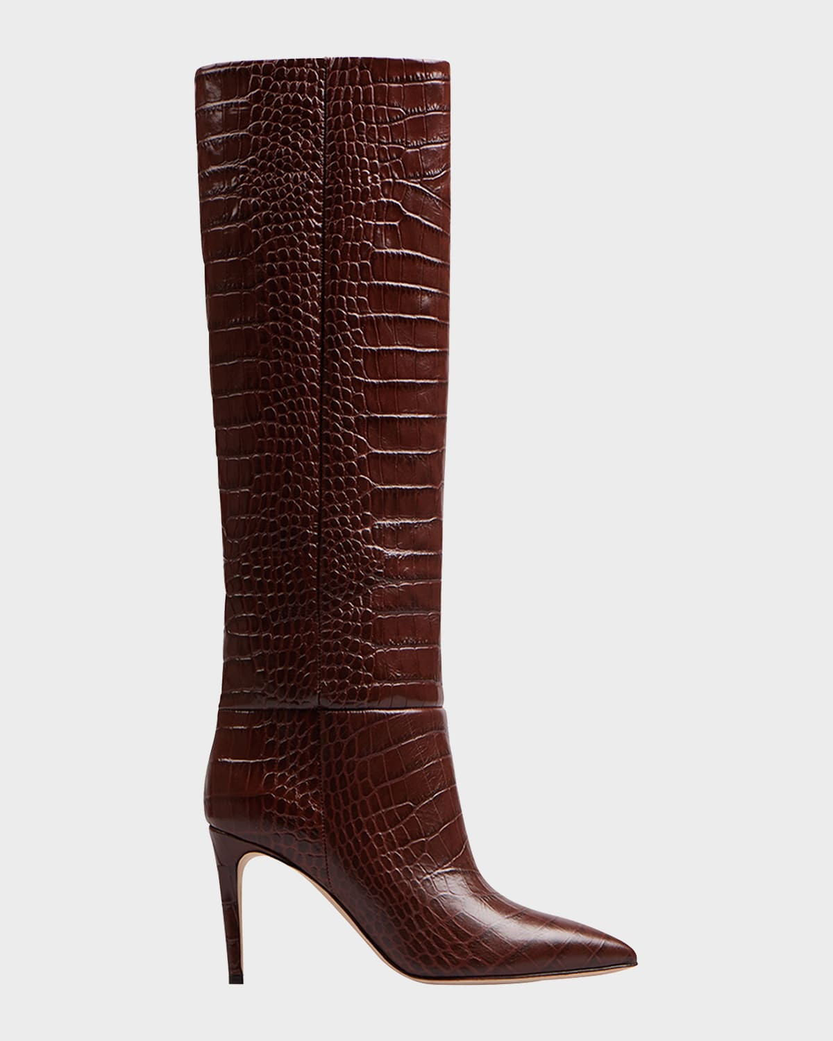 85mm Mock-Croc Stiletto Knee Boots | Neiman Marcus