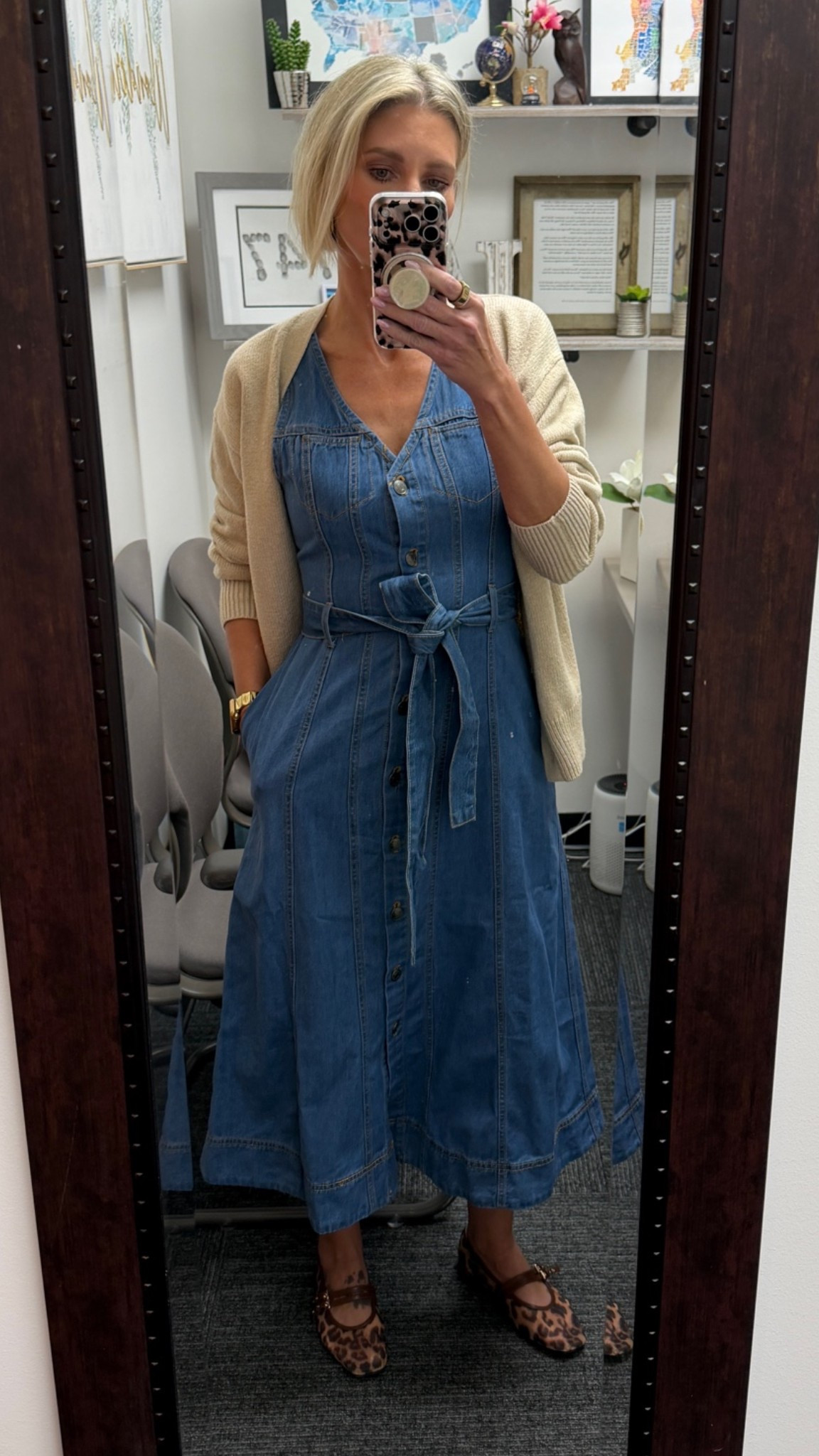 Both the dress and cardigan are from @Walmart 
I’m wearing an XS in the dress and a small in the cardigan. 
My shoes are from @Fitory The mesh leopard is perfect for Fall!

#LTKootd #LTKgrwm #LTKOver40