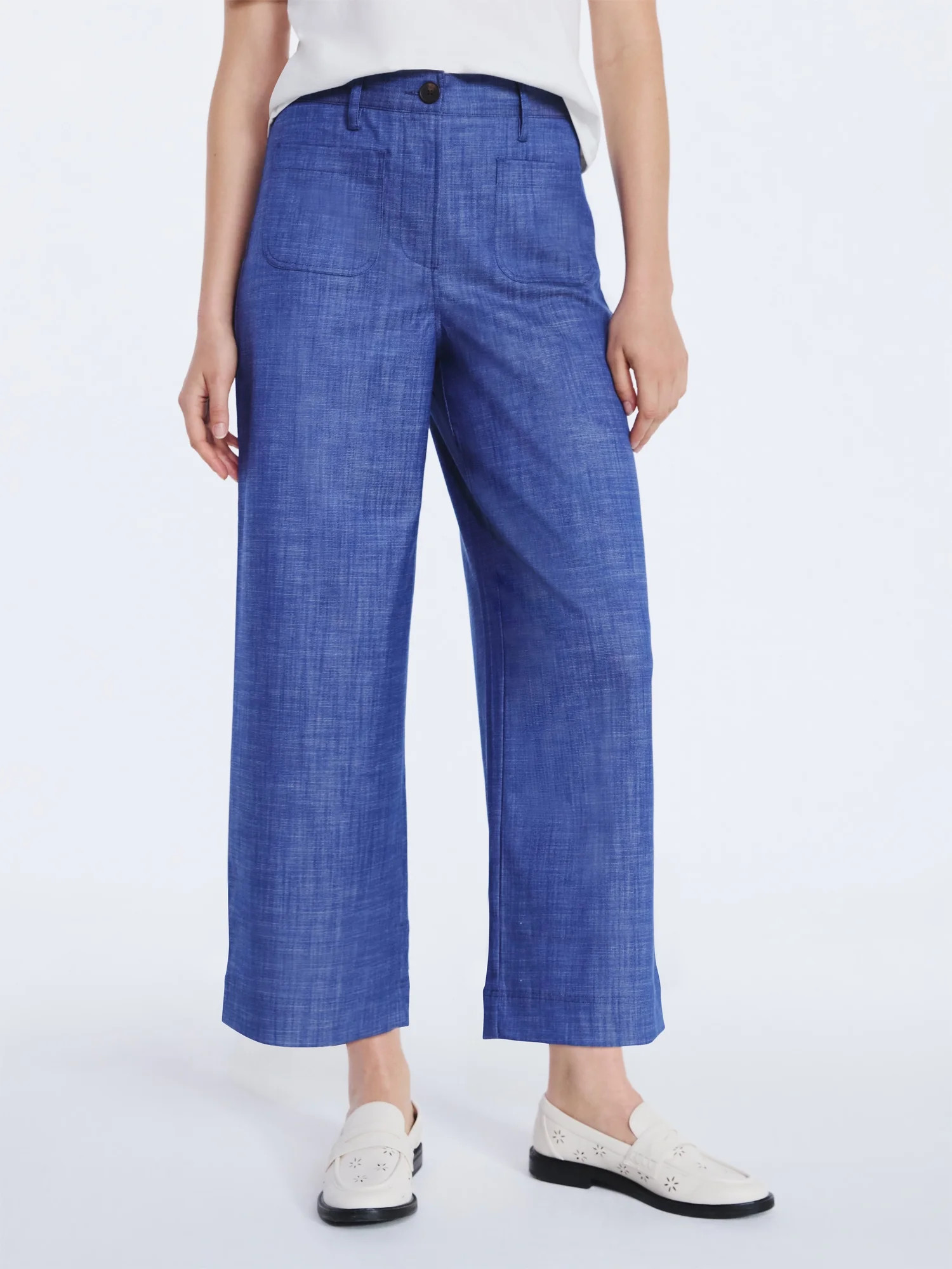 Free Assembly Women's High Rise Cropped Patch Pocket Pant, Sizes XS-XXL | Walmart (US)