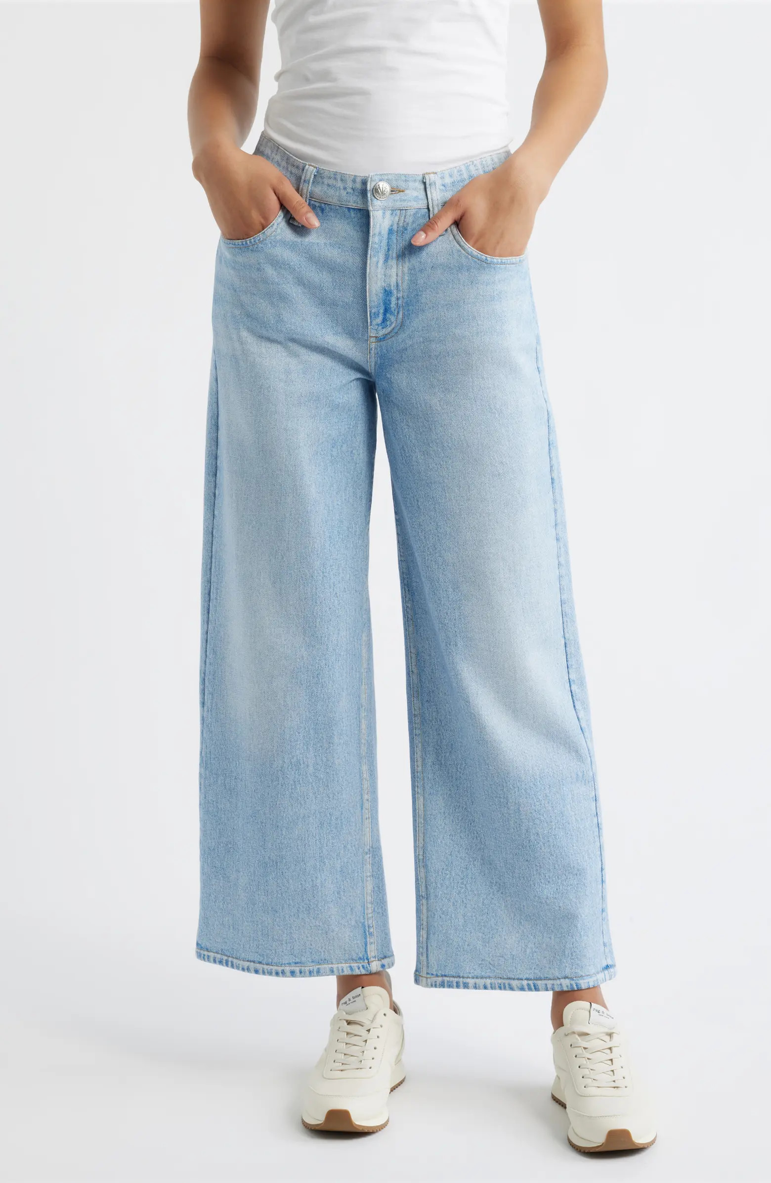 rb Miramar Andi Ankle Wide Leg Cotton Terry Sweatpant Jeans | Nordstrom