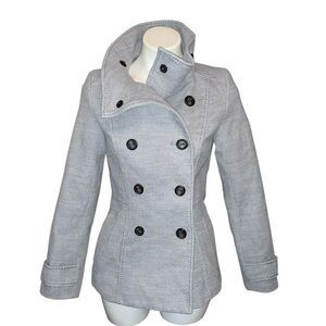 H&M Funnel Neck Double Breasted Peacoat Jacket | Poshmark