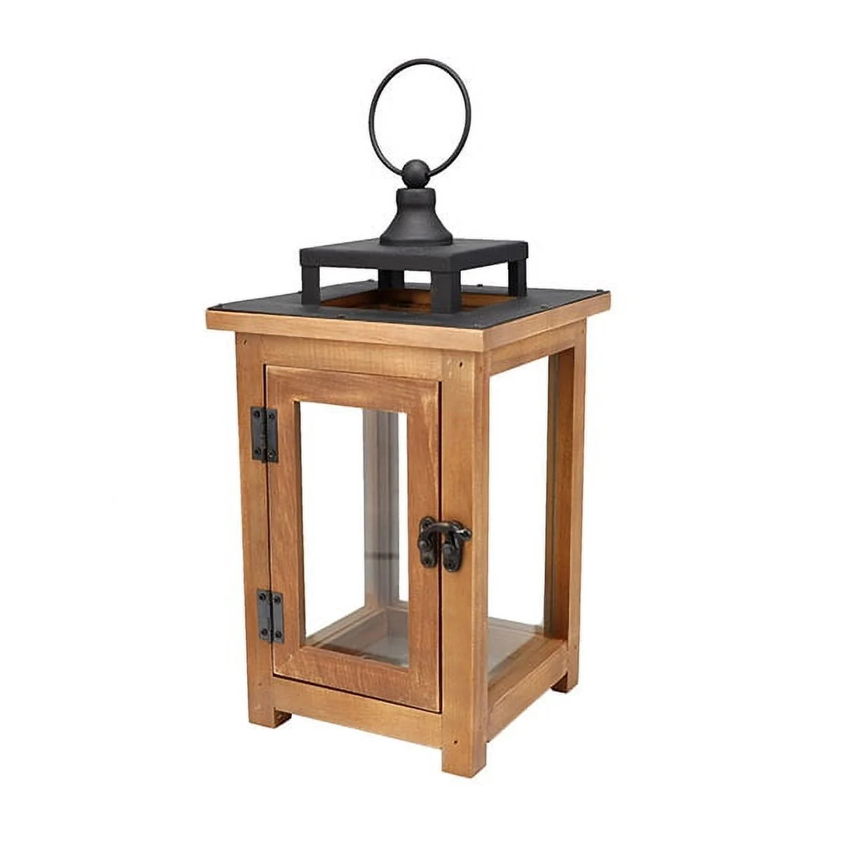 Better Homes & Gardens Medium Decorative Wood and Metal Lantern Candle Holder, Brown | Walmart (US)