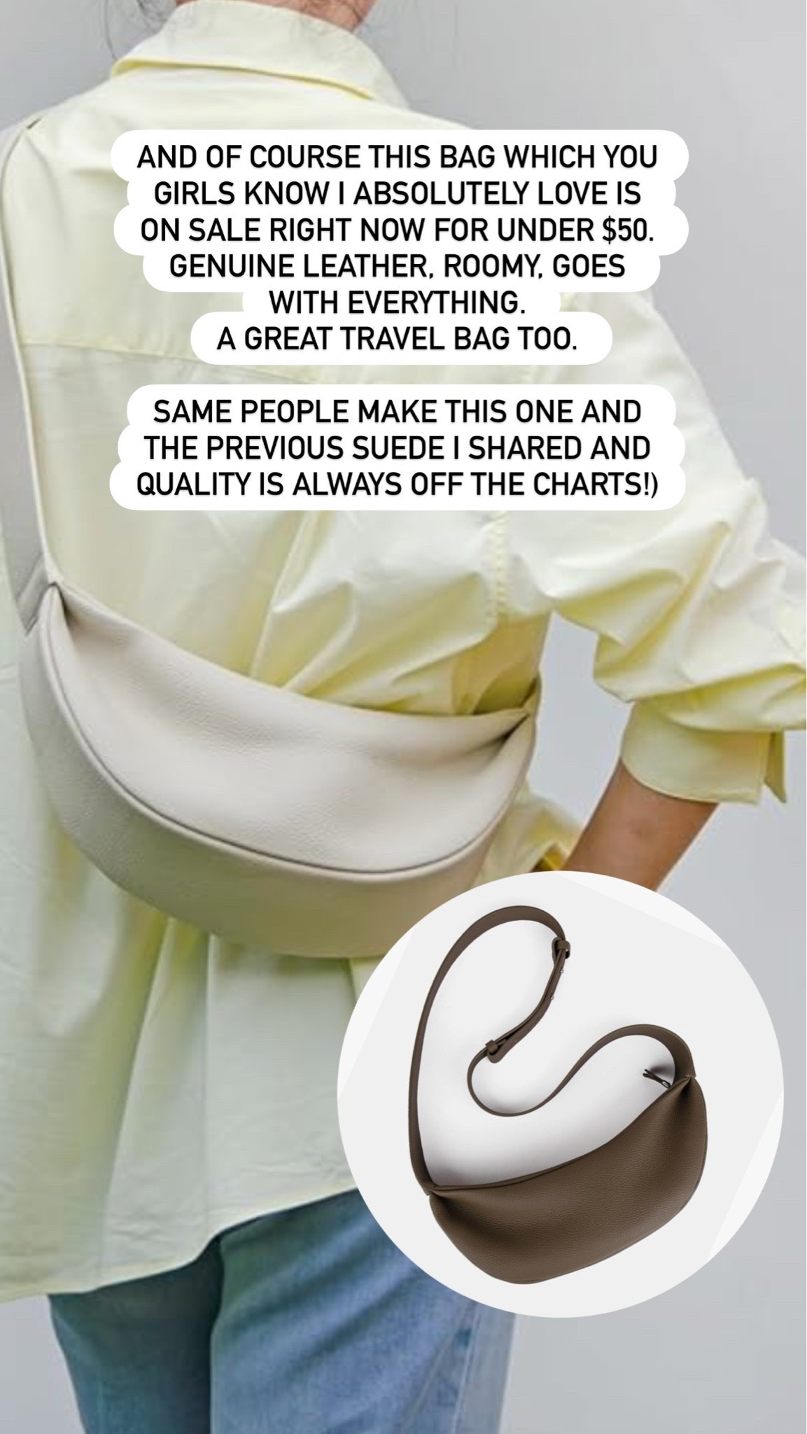 Sale alert on this one! It’s my favorite leather sling bag!