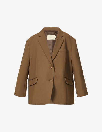 Womens Chocolate Bea Single-breasted Stretch-crepe Blazer Jacket S | Selfridges