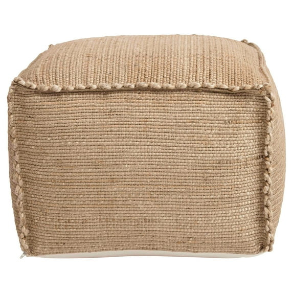 Creative Co-Op Handwoven Jute Pouf with Flanged Edges, Natural - Walmart.com | Walmart (US)