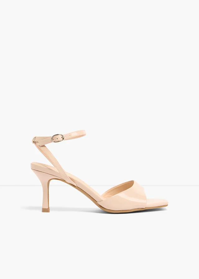 Sandalen met riempjes in laklook beige | Bonprix NL (Influencer)