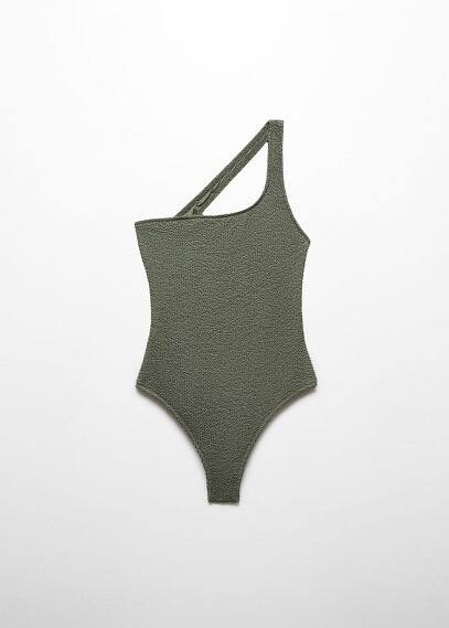 Asymmetrical textured swimsuit -  Women | Mango United Kingdom | MANGO (UK)