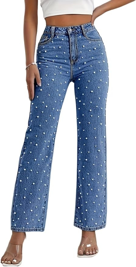 Pearl Jeans for Women Straight Leg High Waist Stretch Flare Bootcut Denim Pants | Amazon (US)