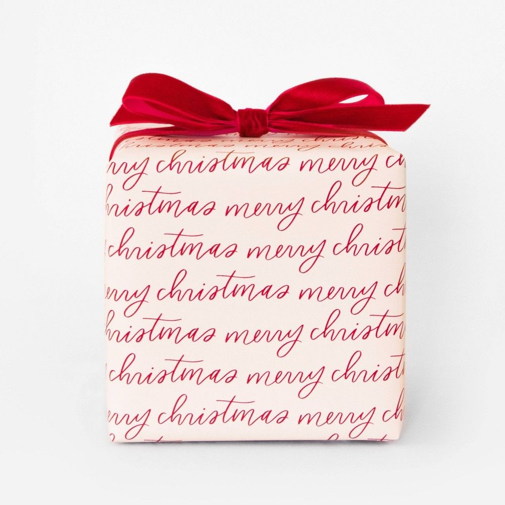 30 sq ft Merry Christmas Gift Wrap Pink/Red - Sugar Paper + Target | Target