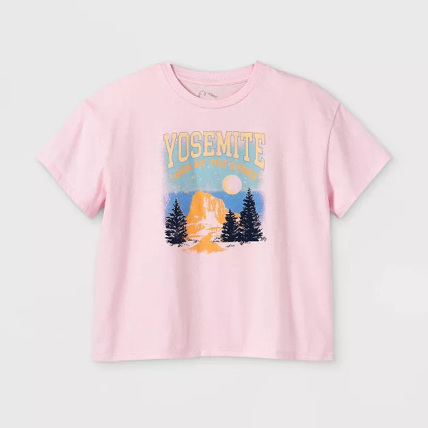 Girls' Boxy Cropped Short Sleeve Graphic T-Shirt - art class™ | Target