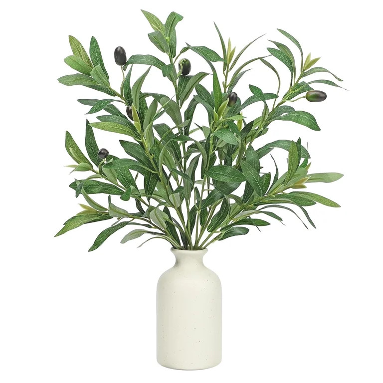 Scidweet Olive Artificial Plants in Vases, 3pcs 20" Faux Plants Greenery Stem Branches with Olive... | Walmart (US)
