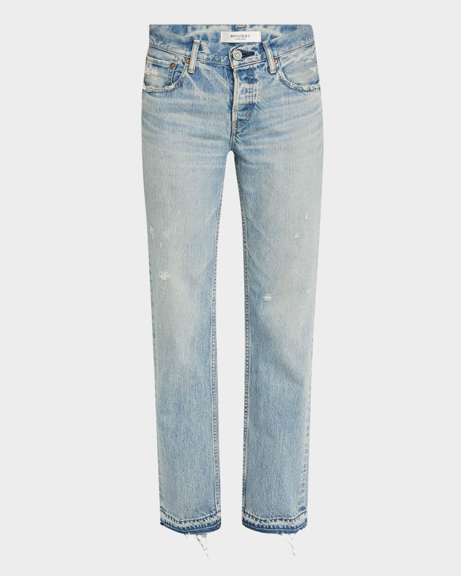 Arverne Straight Low-Rise Jeans | Neiman Marcus