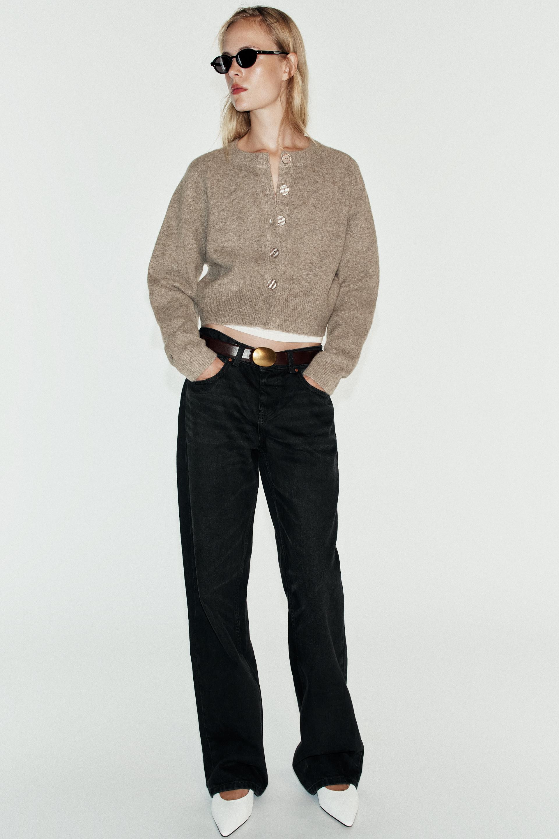 Zara - Soft Knit Cardigan In Metal Brown - L - Woman | Zara UK