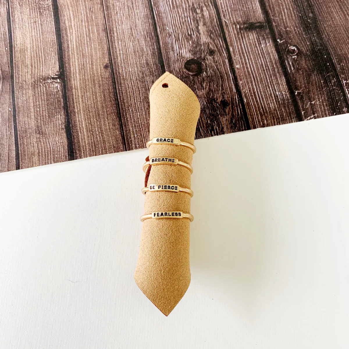 Baubles & Bits Rings :: Samantha Affirmation Quad Grace, Dream Big, Fearless, Breathe | Baubles & Bits