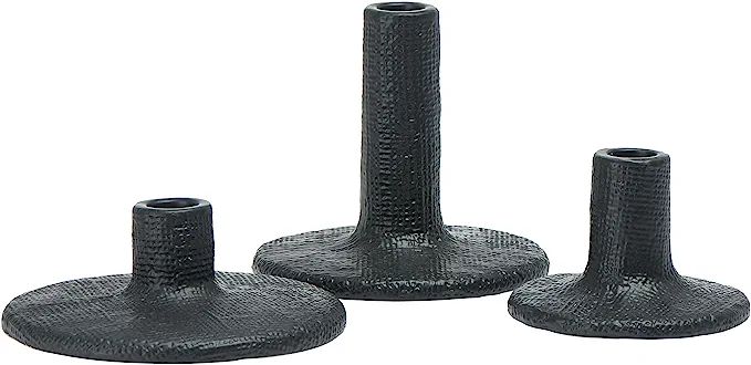 Main + Mesa Stoneware Taper Candle Holders, Set of 3 | Amazon (US)