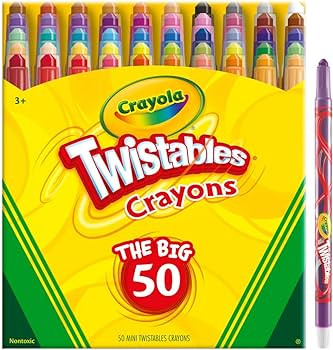 Crayola Mini Twistables Crayons (50ct), Crayons for Kids, Arts & Crafts Supplies, Toddler Crayons... | Amazon (US)