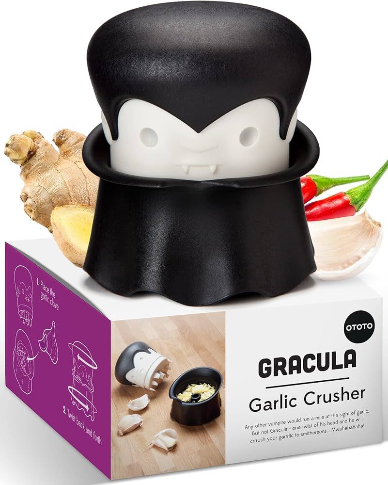 OTOTO Gracula Garlic Crusher also for Ginger, Nuts, Chili, Herbs - Twist Top Garlic Mincer & Easy... | Amazon (US)