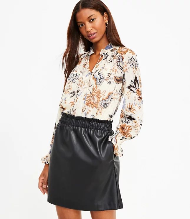 Faux Leather Pocket Skirt | LOFT