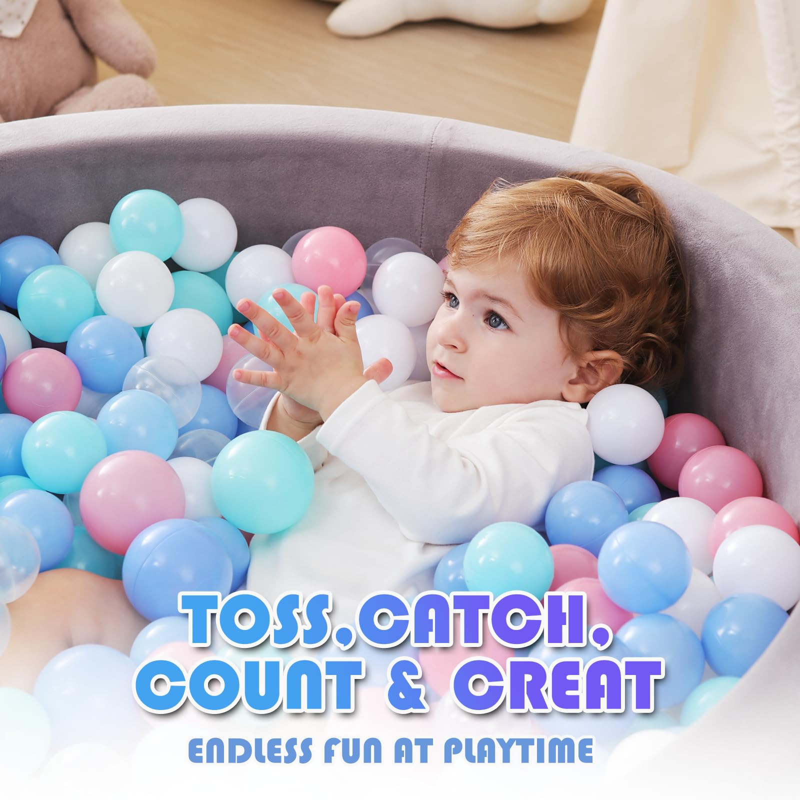 170Pcs Crushproof Plastic Ball Pit Balls for Kids and Toddlers - Safe Indoor/Outdoor Playtime Sph... | Amazon (US)
