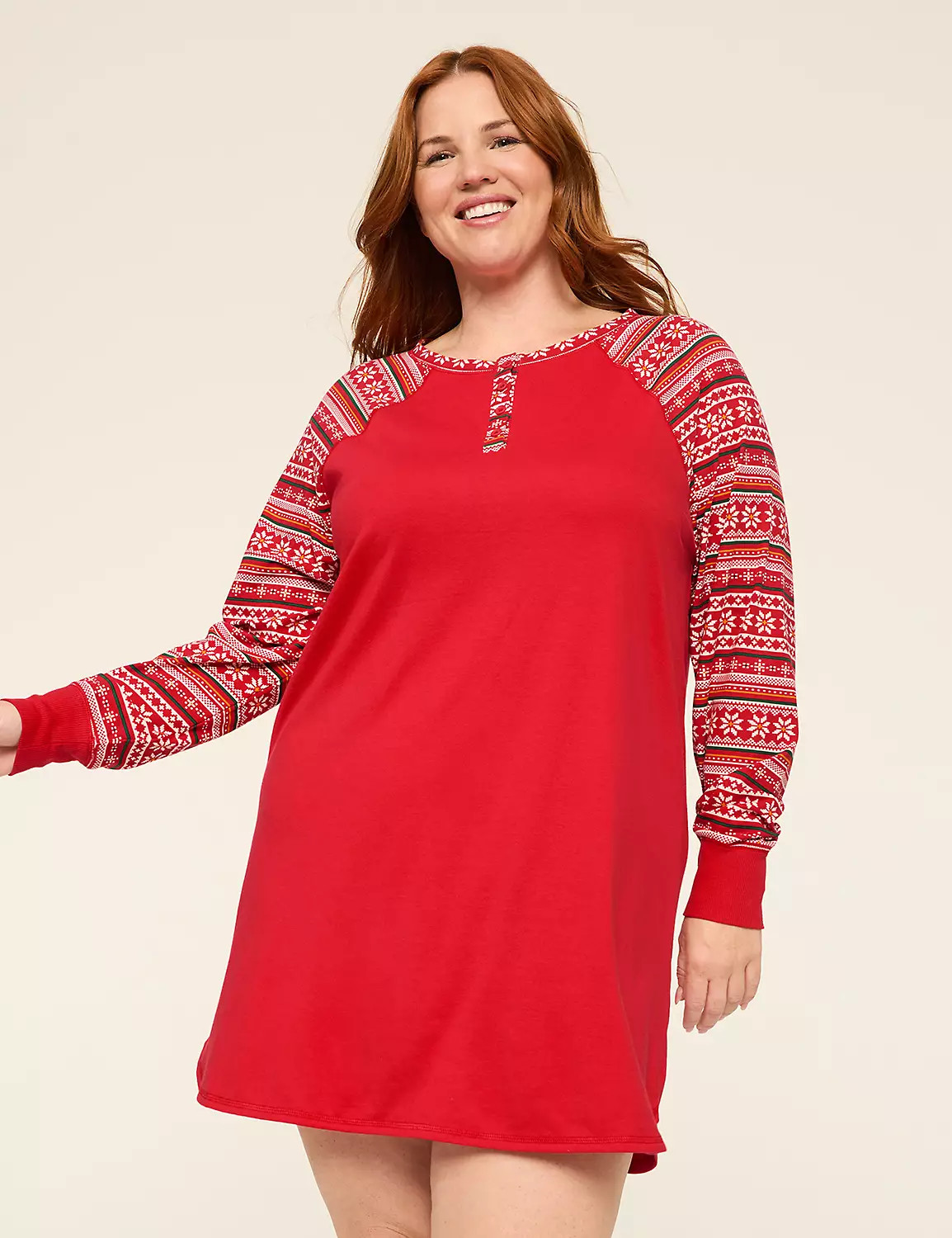Comfy Cotton Henley Sleepshirt | Lane Bryant (US)