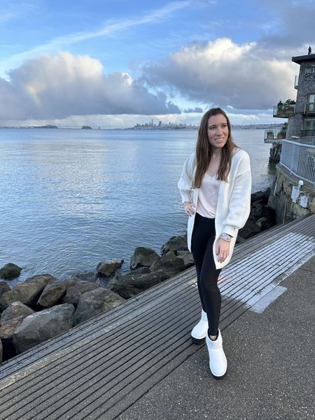 A little photo dump from our Sausalito adventure. Swipe to see the exact spot where Danny proposed to me 10 years ago 💍 We had too much fun reminiscing, exploring, drinking coffee and picking up yummy food 🩷 Time flies by too fast!

Thanks so much @zeagoo.official santin cowl tank top - I love it! Wearing size Small. Paired it with my fave white sweater from Pink Lily and my go-to Walmart sueded leggings - they’re so soft!!

#LTKstyletip #LTKfindsunder50 #LTKworkwear