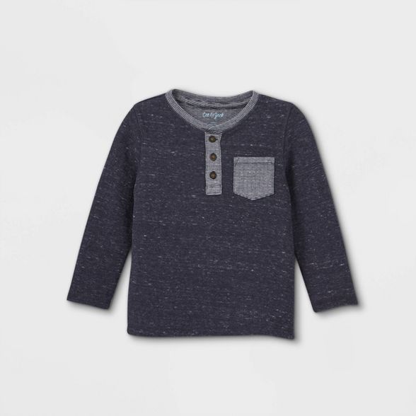 Toddler Boys' Double Knit Henley Long Sleeve T-Shirt - Cat & Jack™ | Target