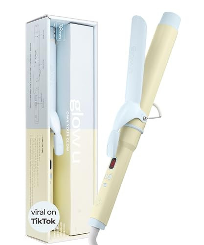 Curling Iron 1 1/2 Inch - 7.3" Long Barrel Ceramic Hair Curler for Blowout, Beach Waves - Curling Wand Designed for Long Hair - Marshmallow | Amazon (US)