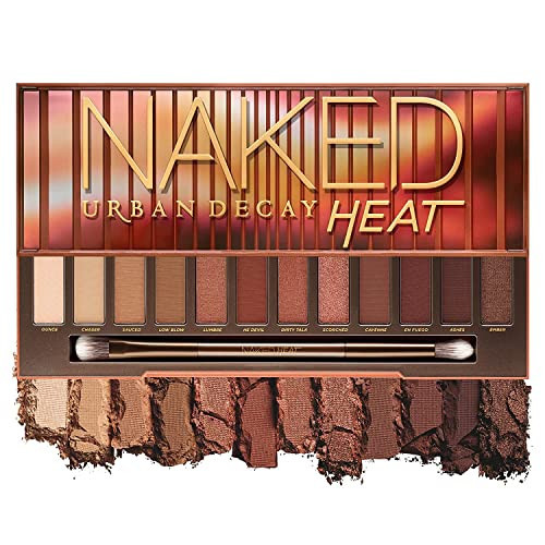 Urban Decay Naked Heat Eyeshadow Palette, Warm Brown Neutral Makeup Palette, Matte, Metallic, Shimmer Finish, 12 Amber-hued Red & Orange Eye Shadows | Amazon (US)