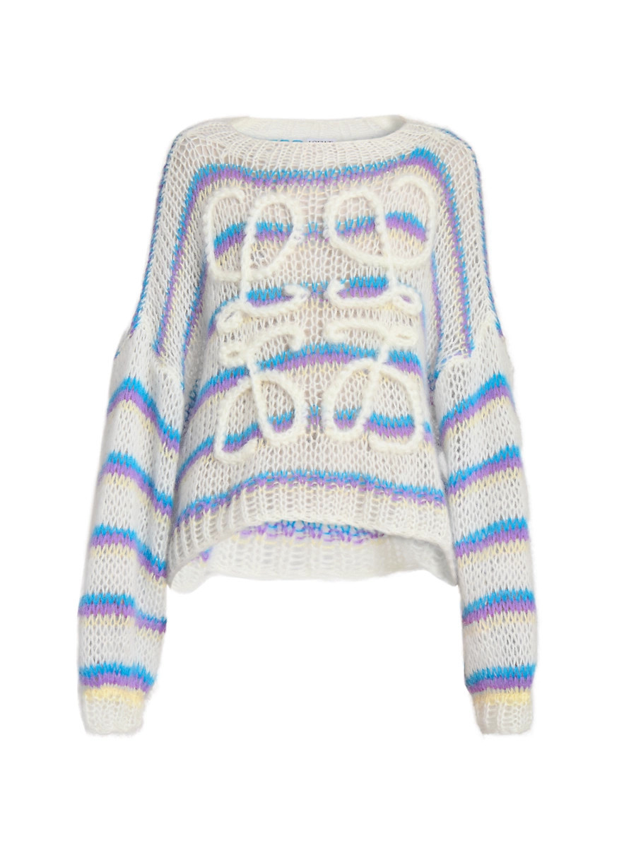 Women's Anagram Mohair-Blend Sweater - White Multicolor - Size XS | Saks Fifth Avenue
