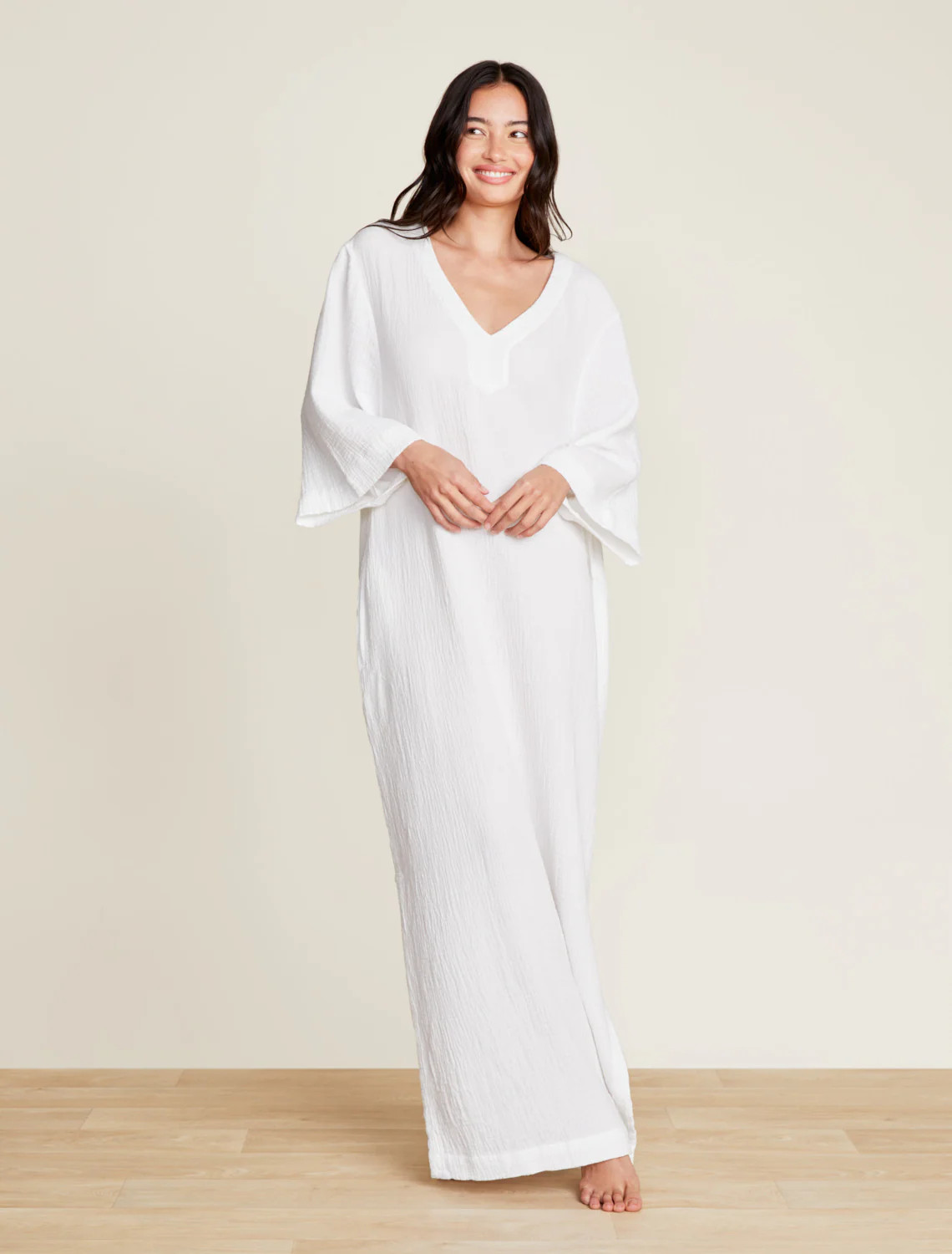 Malibu Collection® Sun Soaked Crinkle Cotton V-neck Caftan | Barefoot Dreams