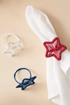 Handwoven Star Napkin Rings, Set of 3 | Anthropologie (US)