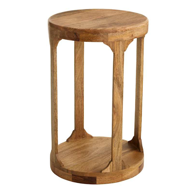 William Wooden Accent Table, Natural Mango Wood Finish | At Home