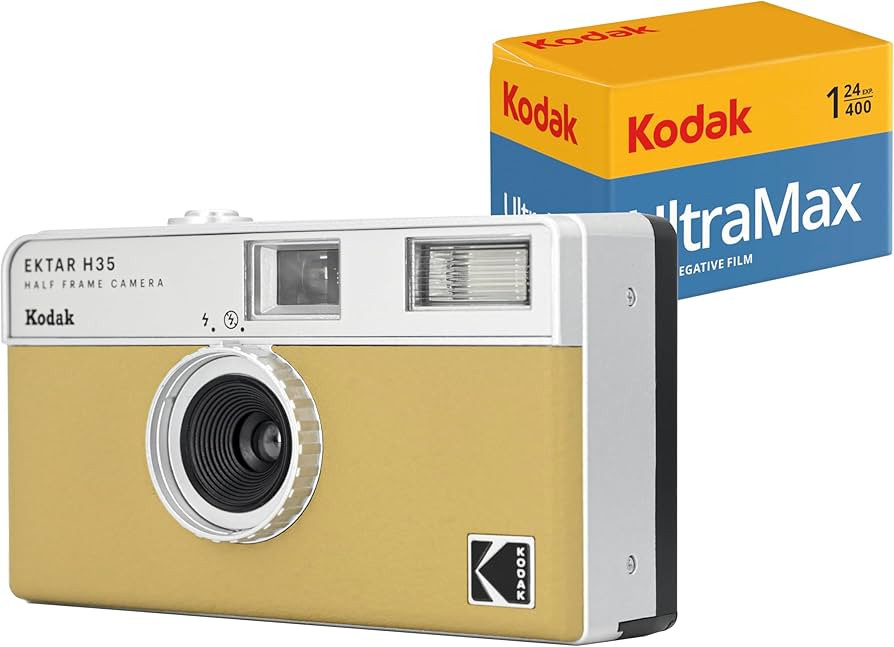 KODAK EKTAR H35 Half Frame Film Camera (Sand) Bundle with Kodak Ultramax 400/24EXP 35mm Roll Film | Amazon (US)