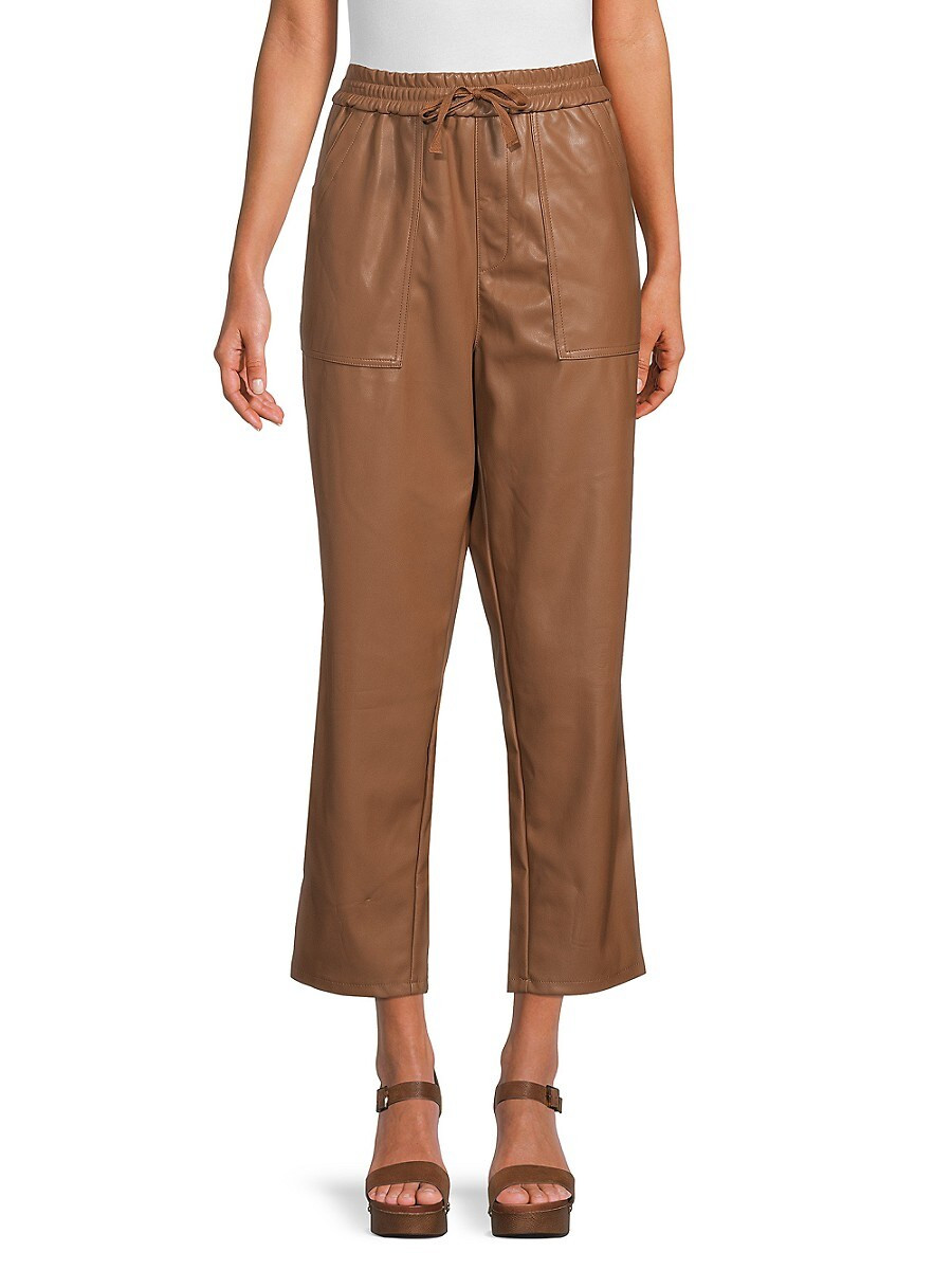 Saks Fifth Avenue Women's Vegan Leather Pants - Brown - Size XS | Saks Fifth Avenue OFF 5TH