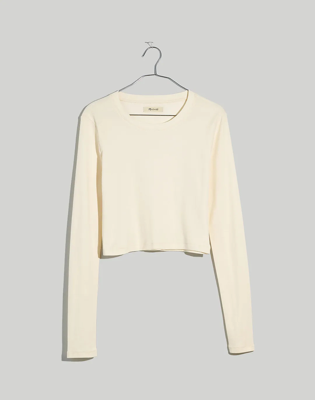 Fine Ribbed Supercrop Crewneck Long-Sleeve Tee | Madewell