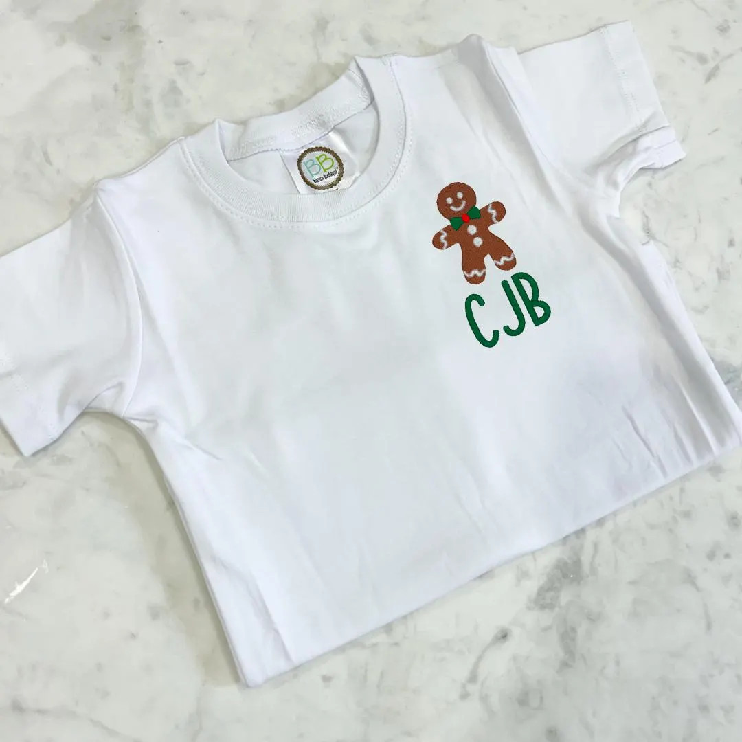 Custom Christmas Shirt for Boys | 100% Cotton With Gingerbread Man Embroidery - Etsy | Etsy (US)