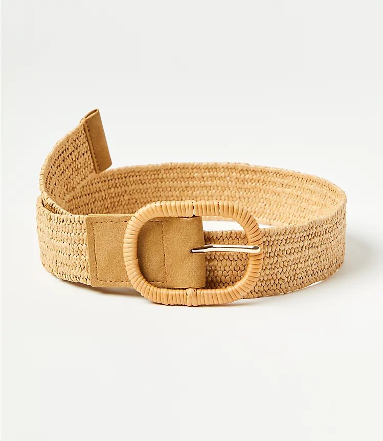 Straw Textured Buckle Belt | LOFT | LOFT