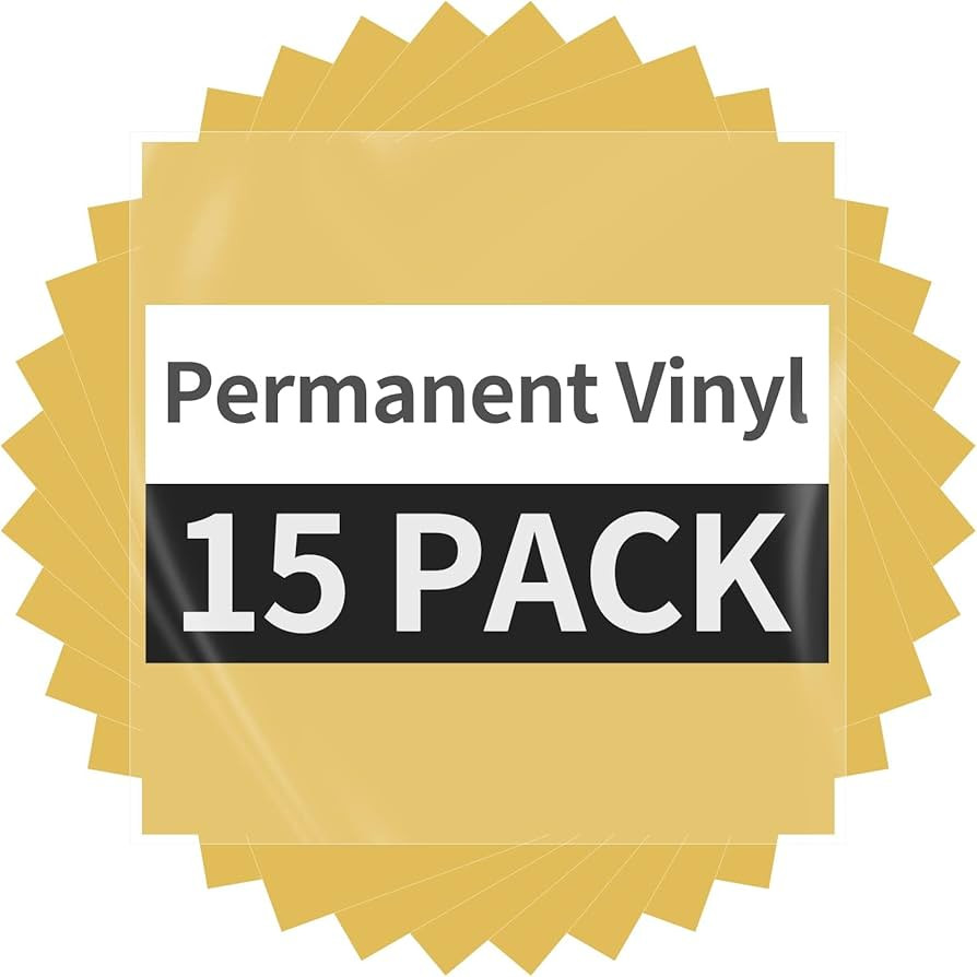 Gold Permanent Vinyl - 15 Sheets Glossy Gold Adhesive Vinyl 12"x11.8", Permanent Adhesive Sheets ... | Amazon (US)