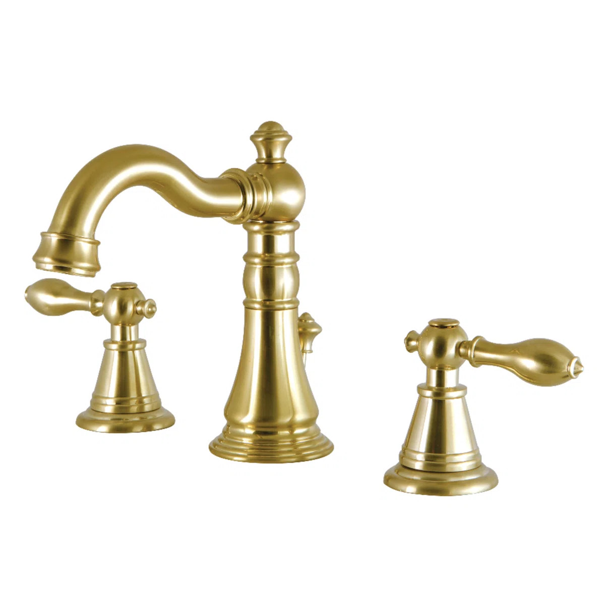 Kingston Brass English Classic Two-Handle 3-Hole Deck Mount Widespread Bathroom Faucet with Pop-U... | Wayfair North America