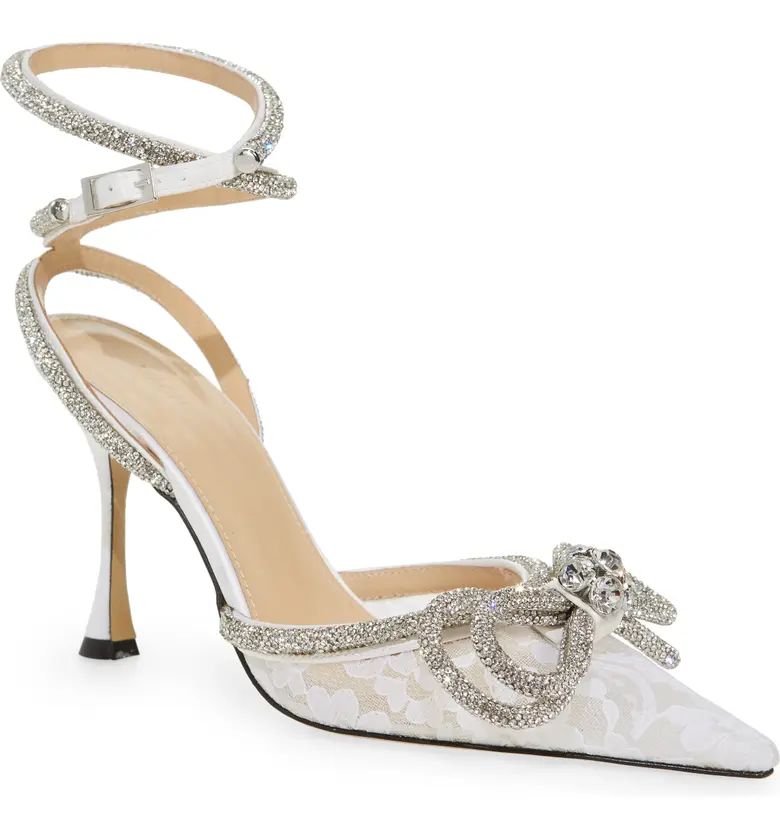 Double Crystal Bow Pointed Toe Pump (Women) | Nordstrom