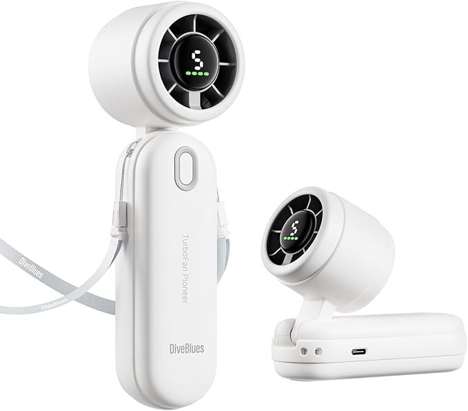 Diveblues iTurbo Portable Handheld Turbo Fan, Mini Foldable Portable Hand Fans, Rechargeable Batt... | Amazon (US)