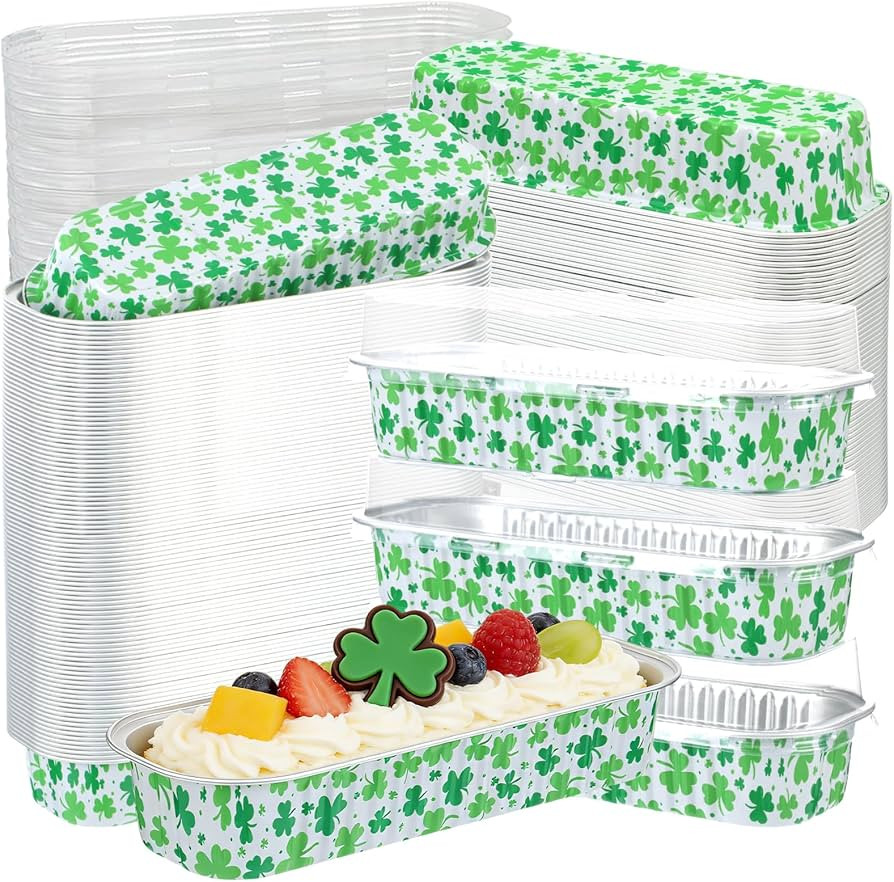 100Pcs Mini Loaf Pans with Lids,6.8oz Rectangular Aluminum Foil Baking Pans Disposable Mini Cake ... | Amazon (US)